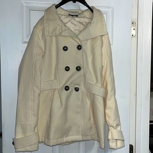 Woman’s beige pea coat … new with out tags